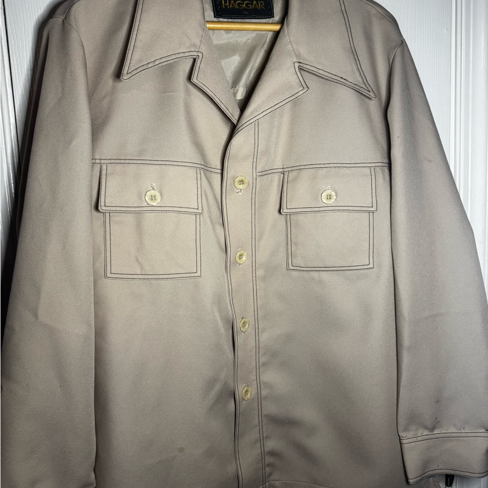 Haggar Tan Lightweight Shirt Jacket for Effortless Style